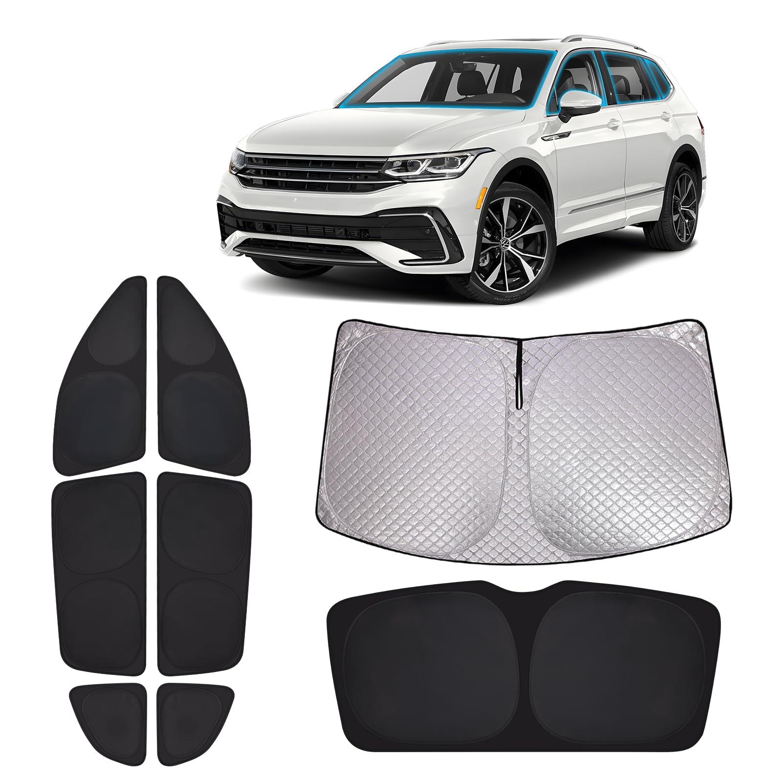 XCBYT Auto Sonnenschutz Frontscheibe Seitenscheibe für VW Tiguan II Allspace 2016-2024, Windschutzscheibe Heckscheibe Autoscheiben Sonnenschutz Fenster Verdunkelung, Sichtschutz Vorhang Camping XCBYT Auto Sonnenschutz Frontscheibe Seitenscheibe für VW Tiguan II Allspace 2016-2024, Windschutzscheibe Heckscheibe Autoscheiben Sonnenschutz Fenster Verdunkelung, Sichtschutz Vorhang Camping von XCBYT