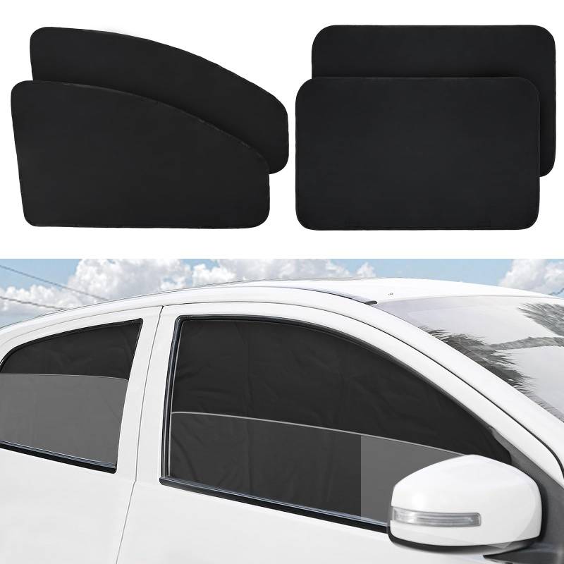 XCBYT Sonnenschutz Auto Magnetischer,Universal 4 Stück Seitenscheibe Sonnenschutz für Auto,Autofenster Verdunkelung Vorhang,UV Schutz Der Privatsphäre von XCBYT