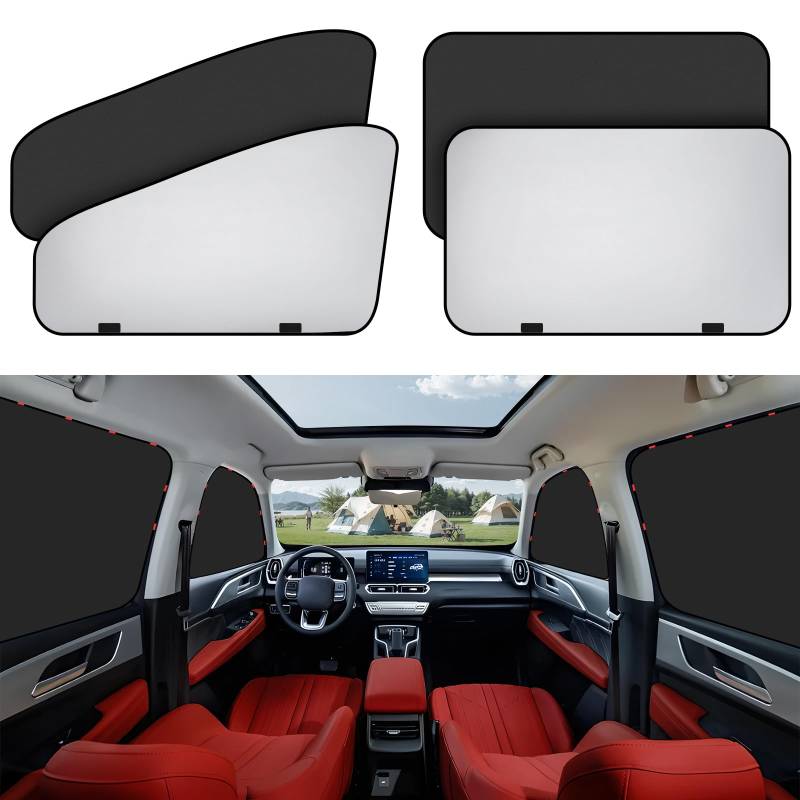 XCBYT Sonnenschutz Auto Seitenscheibe Magnetisch,4 Stück Sichtschutz Autofenster,Sonnenschutz Auto Baby,UV Schutz Hitzeschutz Auto Verdunkelung,Mehr Magnete von XCBYT