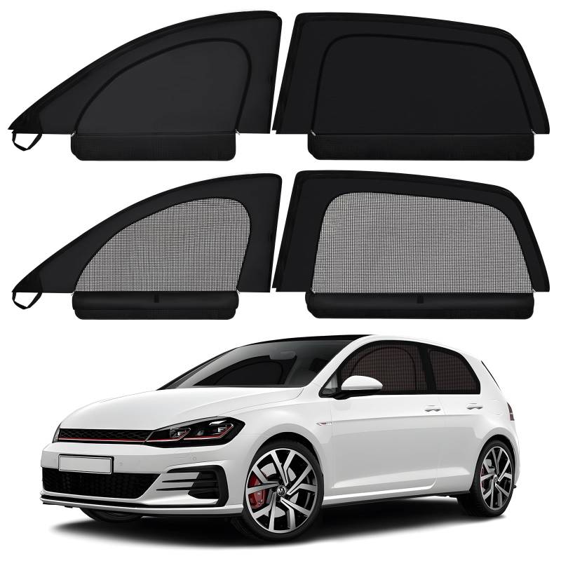 XCBYT Sonnenschutz Auto Fenster für VW Golf VII 2015-2021, Sichtschutz Autofenster Verdunkelung, Insektenschutz Atmungsaktiv, Camper Vorhang Seitenscheibe 4 Stück von XCBYT