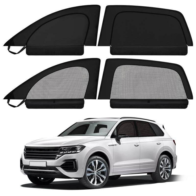XCBYT Sonnenschutz Auto Fenster für VW Tiguan II 2016-2024, Sichtschutz Autofenster Verdunkelung, Insektenschutz Atmungsaktiv, Camper Vorhang Seitenscheibe 4 Stück von XCBYT