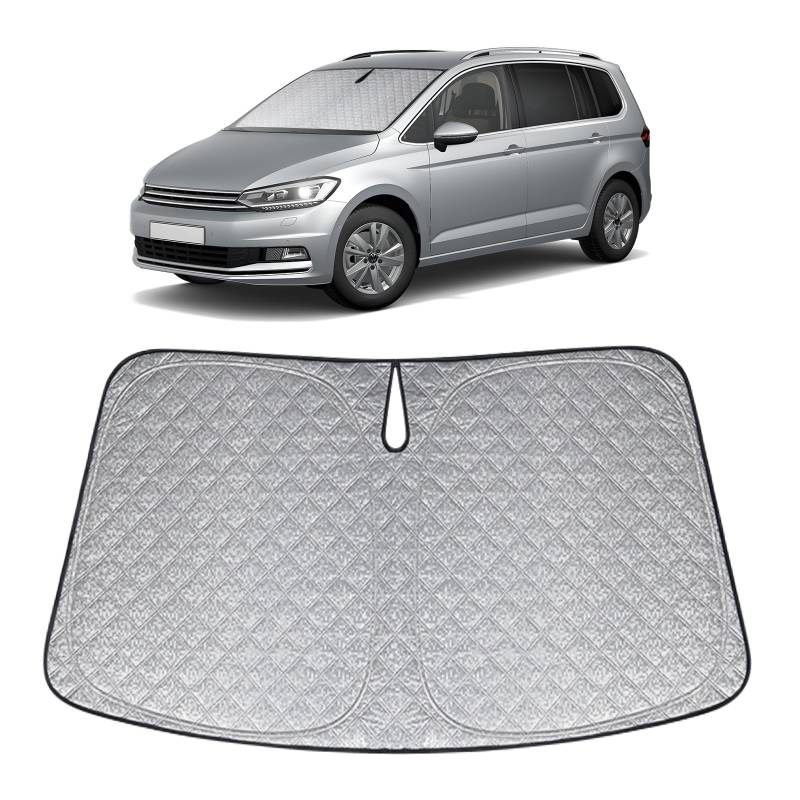 XCBYT Sonnenschutz Auto Frontscheibe Innen Kompatibel mit VW Touran 2016-2024, Verdickt Sonnenblende Frontscheibenabdeckung, Faltbare Windschutzscheibe Abdeckung, UV-Schutz von XCBYT