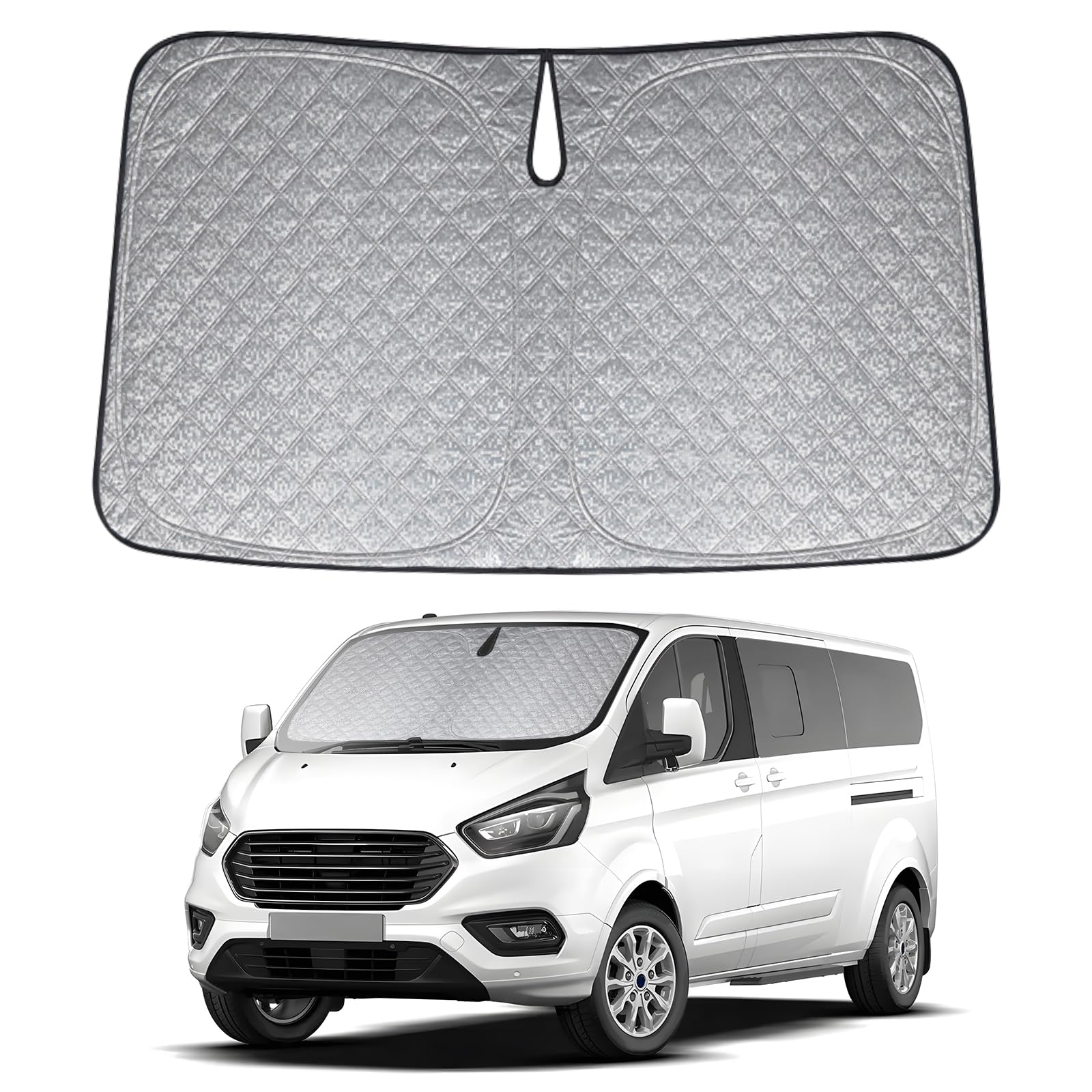 XCBYT Sonnenschutz Auto Frontscheibe Innen für Ford Transit Custom 2021-2024, Verdickt Sonnenblende Frontscheibenabdeckung, Faltbare Windschutzscheibe Abdeckung, UV-Schutz XCBYT Sonnenschutz Auto Frontscheibe Innen für Ford Transit Custom 2021-2024, Verdickt Sonnenblende Frontscheibenabdeckung, Faltbare Windschutzscheibe Abdeckung, UV-Schutz von XCBYT