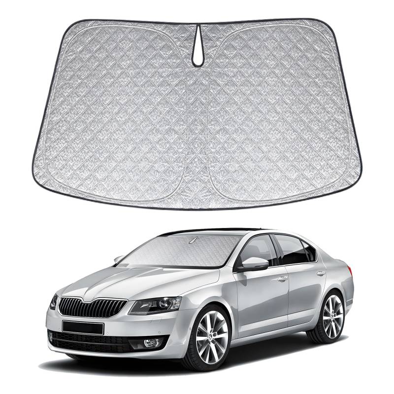 XCBYT Sonnenschutz Auto Frontscheibe für Skoda Octavia 2018-2024, Verdickt Sonnenblende Frontscheibenabdeckung, Faltbare Windschutzscheibe Abdeckung, UV-Schutz von XCBYT