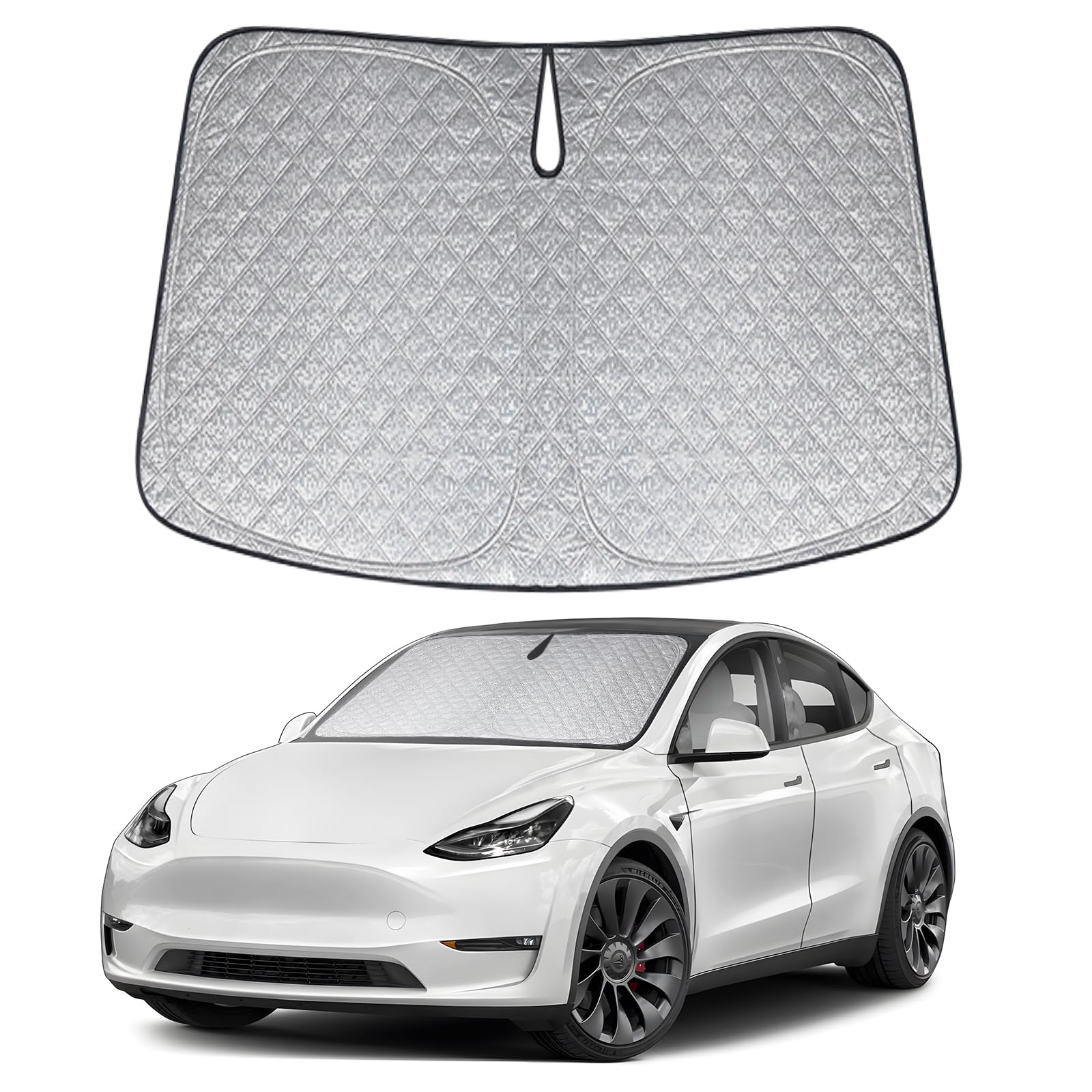 XCBYT Sonnenschutz Auto Frontscheibe für Tesla Model Y 2019-2024, Verdickt Sonnenblende Frontscheibenabdeckung, Faltbare Windschutzscheibe Abdeckung, UV-Schutz XCBYT Sonnenschutz Auto Frontscheibe für Tesla Model Y 2019-2024, Verdickt Sonnenblende Frontscheibenabdeckung, Faltbare Windschutzscheibe Abdeckung, UV-Schutz von XCBYT