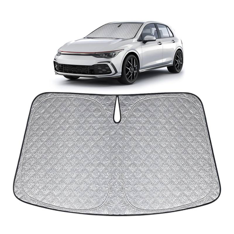 XCBYT Sonnenschutz Auto Frontscheibe für VW Golf 8 2022-2024, Verdickt Sonnenblende Frontscheibenabdeckung, Faltbare Windschutzscheibe Abdeckung, UV-Schutz von XCBYT