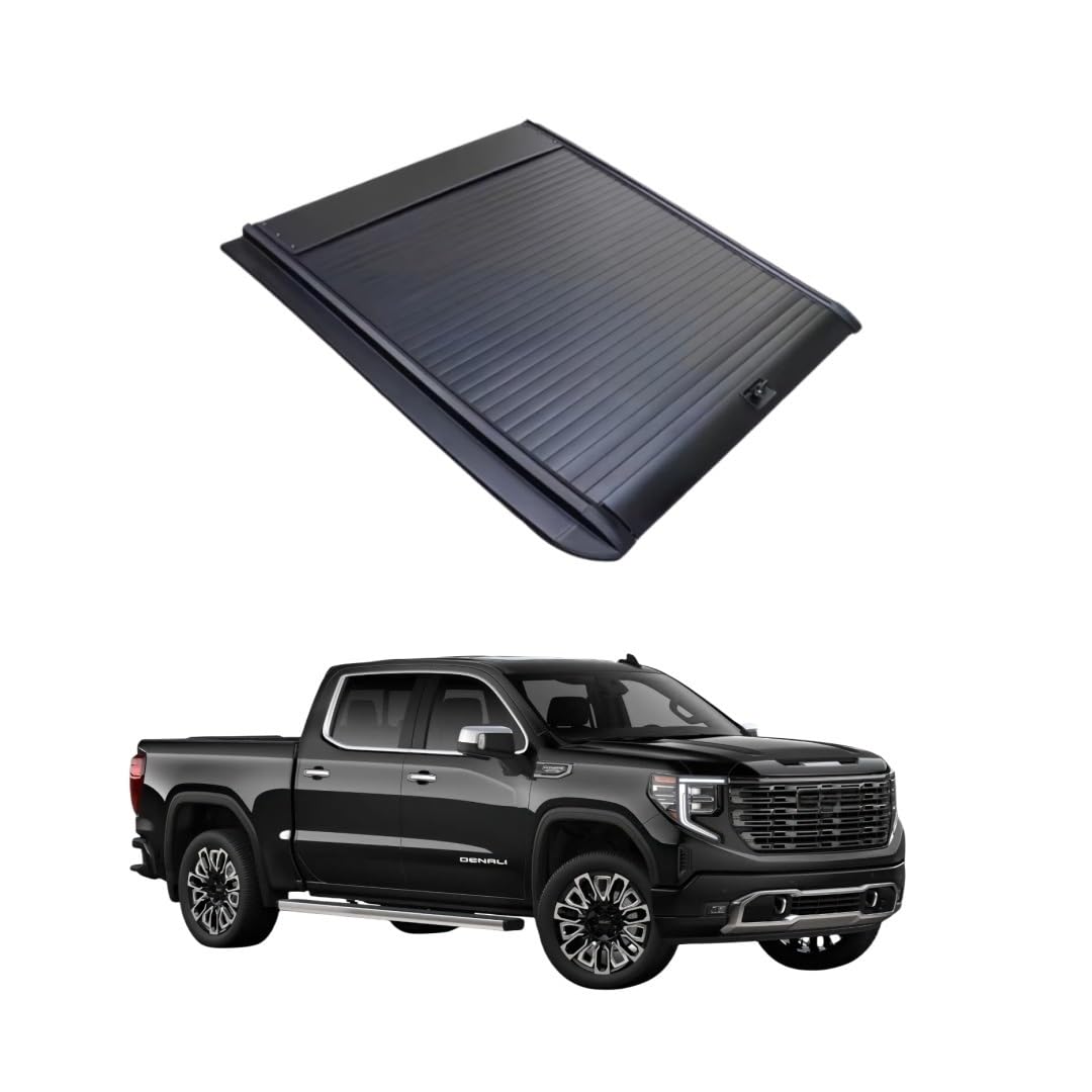 XCVKBA Einziehbare Ladeflächenabdeckung aus Aluminium, kompatibel mit GMC SIERRA Denali Ultimate 4WD 2022–2025, Ladeflächenabdeckung mit Schloss, langlebiges Zubehör for die Rückabdeckung von LKWs(Key XCVKBA Einziehbare Ladeflächenabdeckung aus Aluminium, kompatibel mit GMC SIERRA Denali Ultimate 4WD 2022–2025, Ladeflächenabdeckung mit Schloss, langlebiges Zubehör for die Rückabdeckung von LKWs(Key von XCVKBA