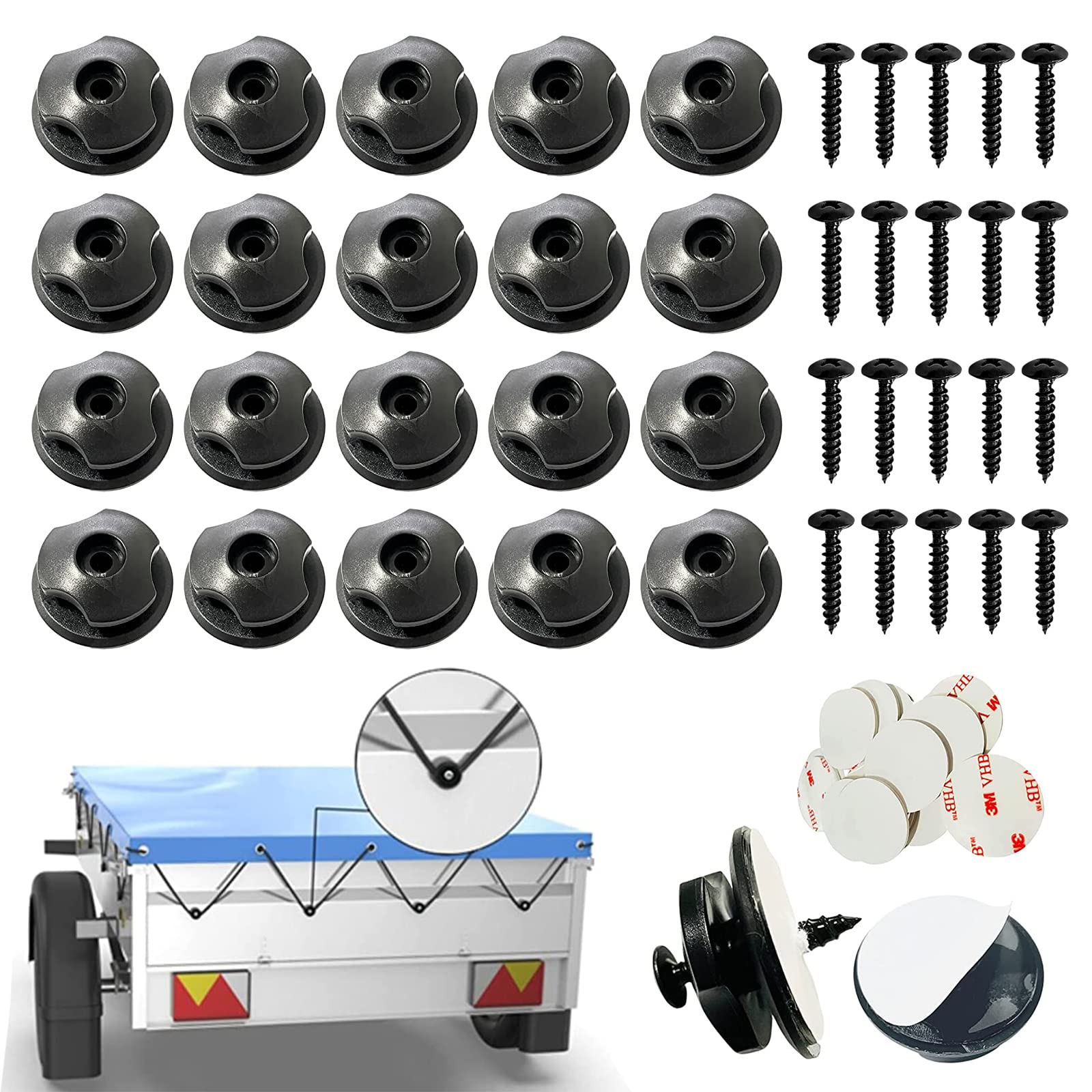 Intelligent Vehicle Accessories 20 Stück Rund Befestigung Knöpfen Befestigung Rundknöpfen Rund Mit Schrauben Planenknöpfe Planenhaken,für Das Befestigen Von Anhängernetzen Und Planen Intelligent Vehicle Accessories 20 Stück Rund Befestigung Knöpfen Befestigung Rundknöpfen Rund Mit Schrauben Planenknöpfe Planenhaken,für Das Befestigen Von Anhängernetzen Und Planen von XCWTBL