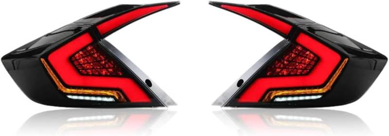 XDDHH Auto Rückleuchten Rücklicht Für Civic 10 2016-2020 Autozubehör Signallicht Hinten Umkehrung Rücklicht Set Links Zubehör,B/smoke von XDDHH