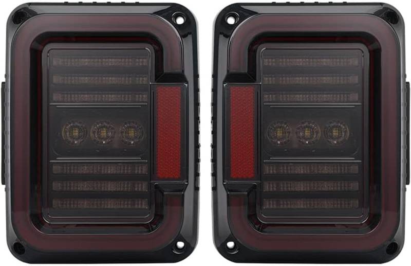 XDDHH Auto Rückleuchten Rücklicht Für Jeep Wrangler JK JKU 2007-2018 Autozubehör Signallicht Hinten Umkehrung Rücklicht Set Links Zubehör,F/smoked Usa Version von XDDHH