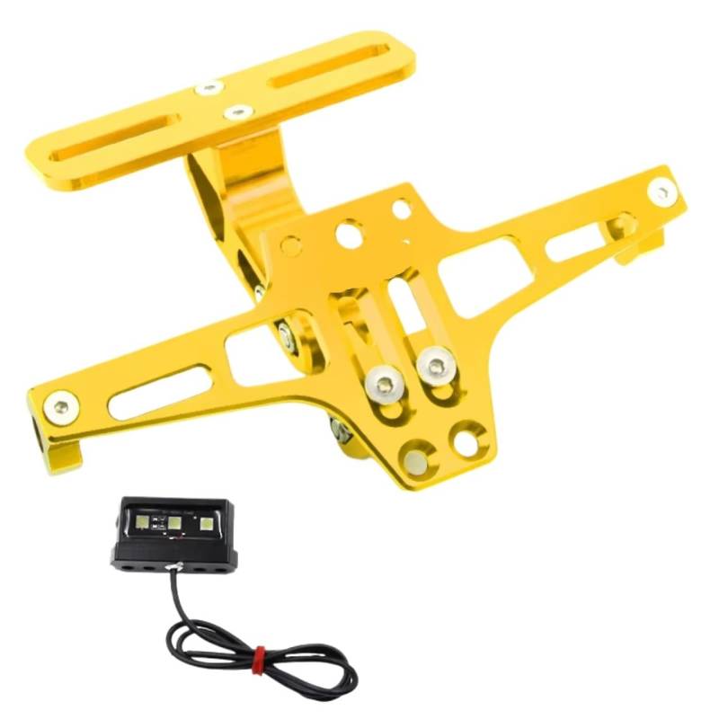 XDETGOK Kennzeichenhalter Für G310R 2016 2017 2018 2019 2020 2021 Motorrad Einstellbare Hinten Schwanz Ordentlich Kennzeichen Halter Halterung Ersatz Und Upgrade Teile(Yellow) von XDETGOK