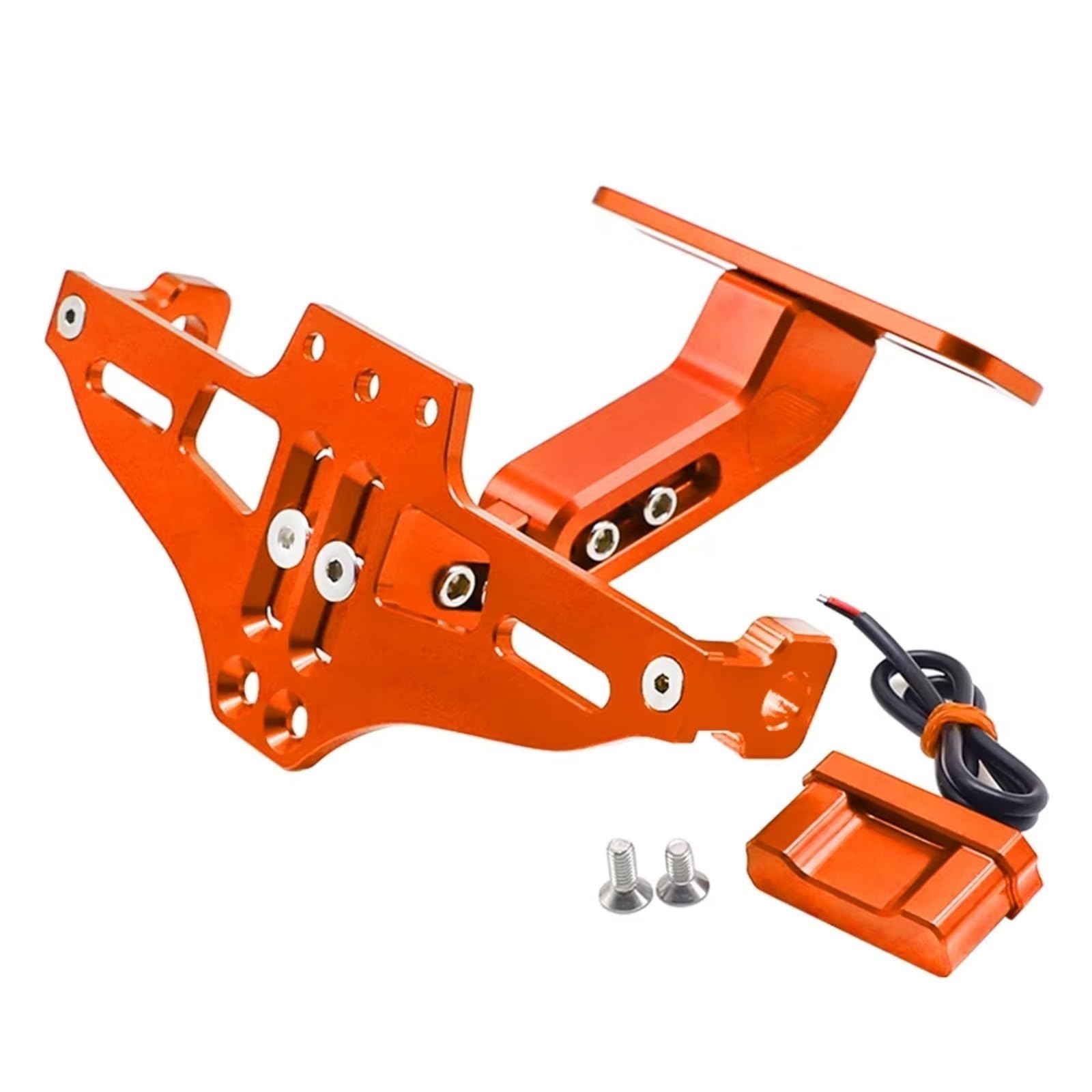 XDETGOK Kennzeichenhalter Kompatibel Mit Ducati Für Monster937 Für Monster 937 SP 2021 2022 2023 2024 CNC-Motorrad-Hinterrad-Kennzeichenhalterung Halter Blinker(Orange) von XDETGOK