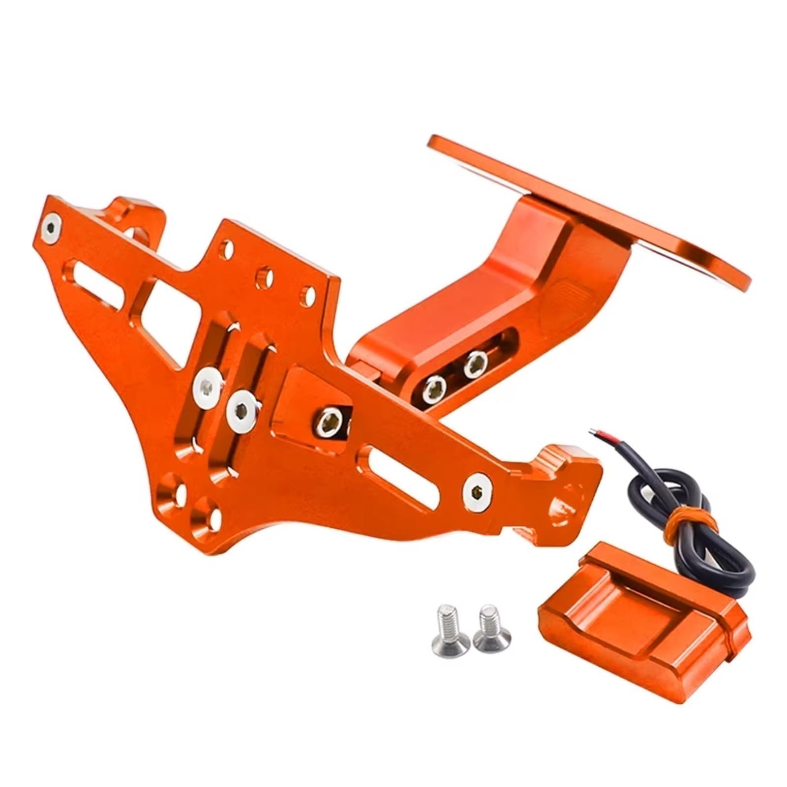 XDETGOK Kennzeichenhalter Kompatibel Mit Ducati Für Monster937 Für Monster 937 SP 2021 2022 2023 2024 CNC-Motorrad-Hinterrad-Kennzeichenhalterung Halter Blinker(Orange) von XDETGOK
