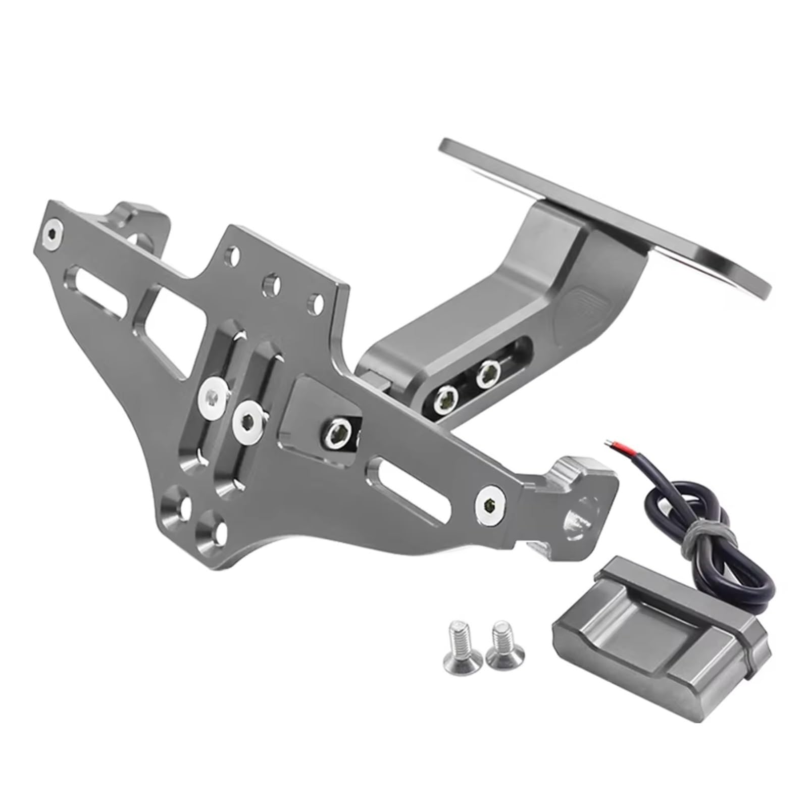 XDETGOK Kennzeichenhalter Kompatibel Mit Ducati Für Monster937 Für Monster 937 SP 2021 2022 2023 2024 CNC-Motorrad-Hinterrad-Kennzeichenhalterung Halter Blinker(Silver) von XDETGOK