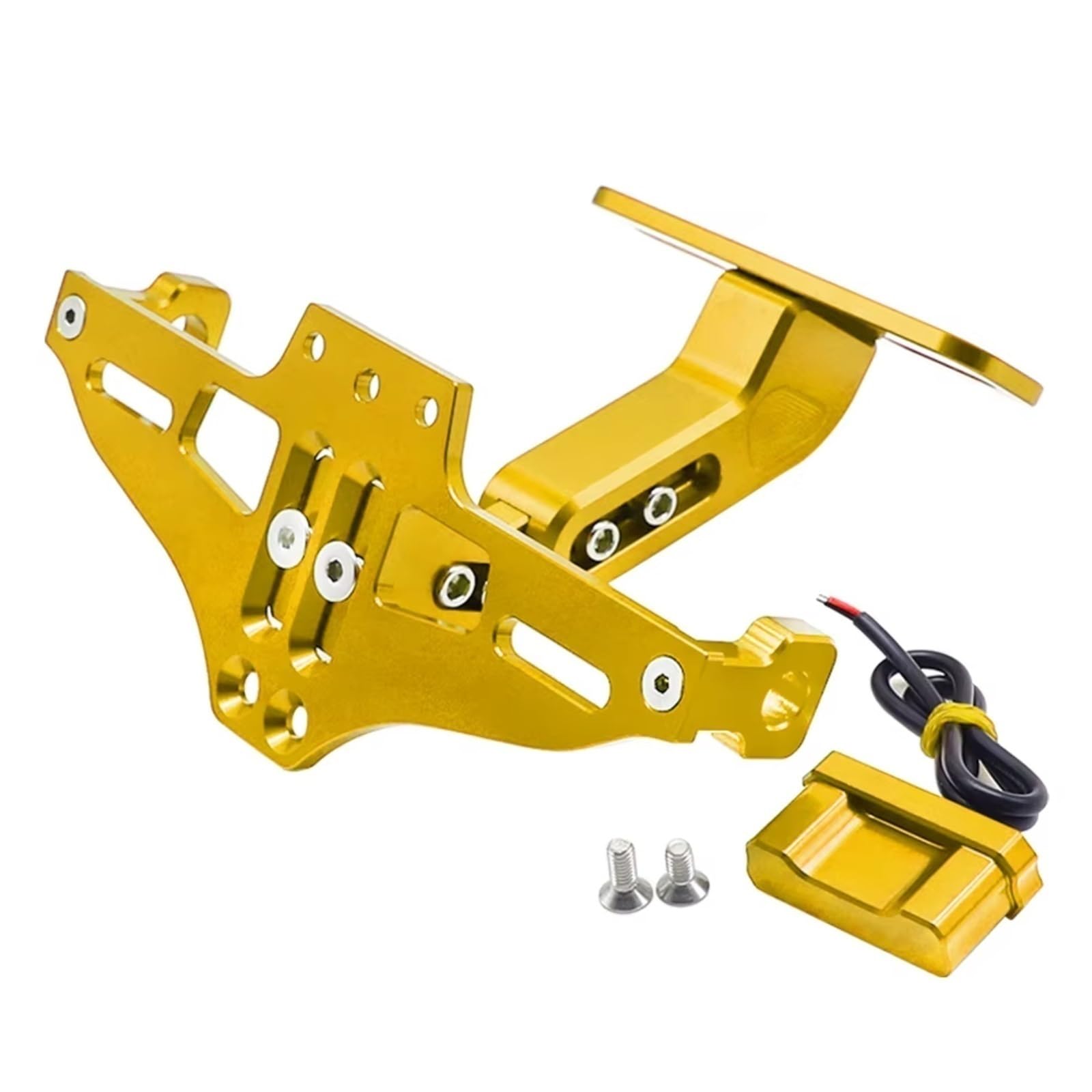 XDETGOK Kennzeichenhalter Kompatibel Mit Ducati Für Monster937 Für Monster 937 SP 2021 2022 2023 2024 CNC-Motorrad-Hinterrad-Kennzeichenhalterung Halter Blinker(Yellow) von XDETGOK