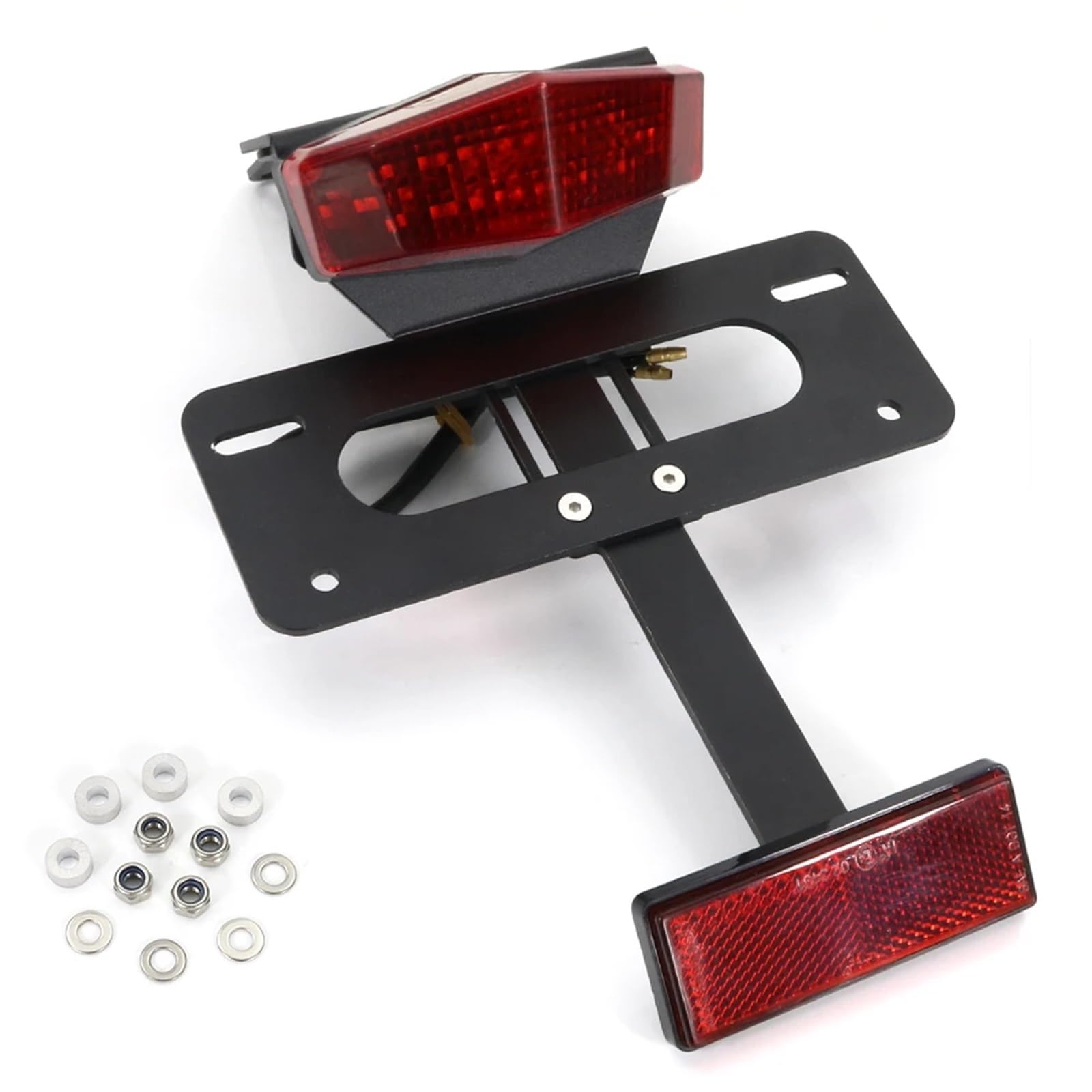 XDETGOK Kennzeichenhalter Kompatibel Mit Für KLX150 2005-2014 Für KLX125 Für D-Tracker Für 125 2010-2022 Hinterer Kotflügel-Eliminierungssatz Kennzeichenhalterhalterung(with Reflector Red) von XDETGOK