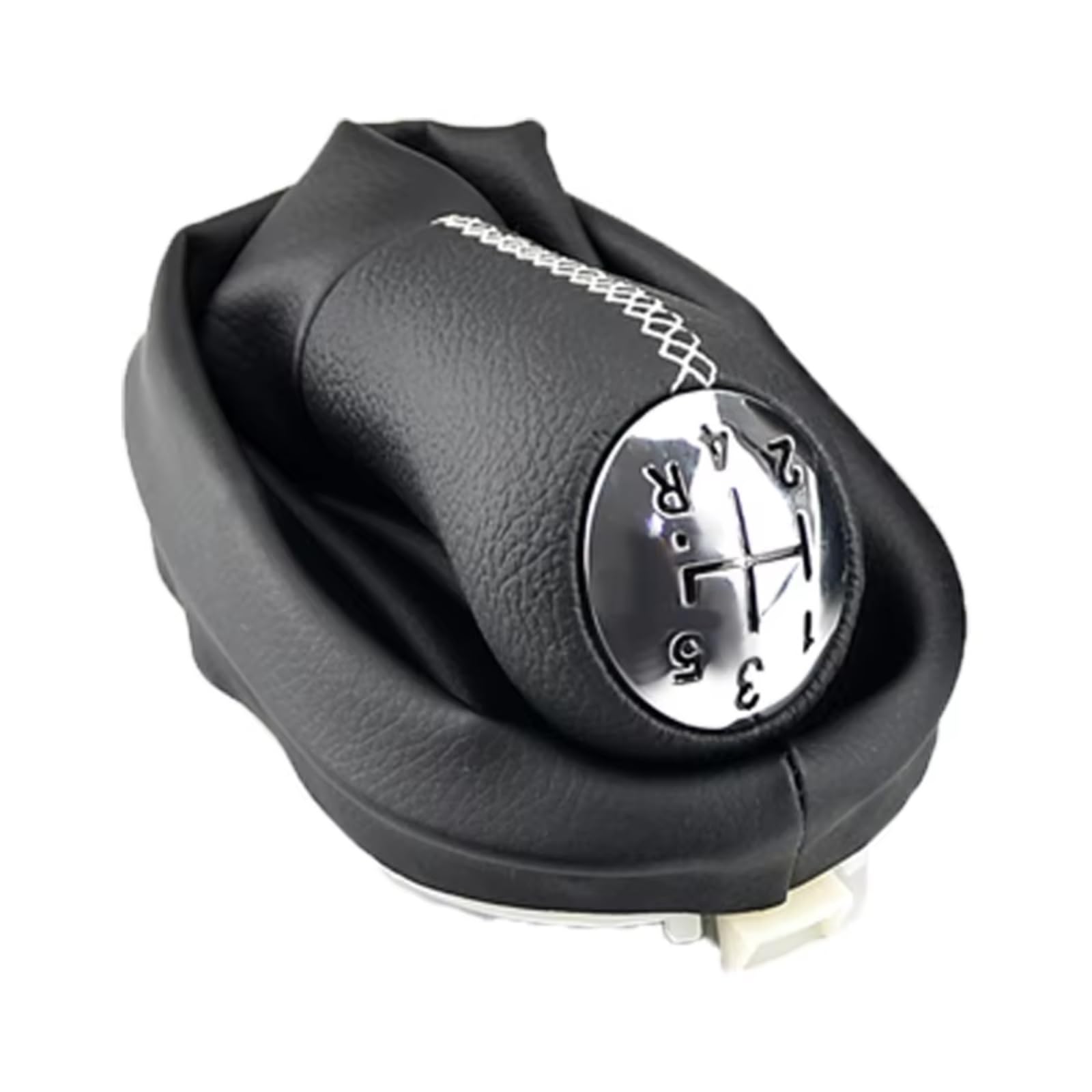 XDETGOK Schaltknäufe Kompatibel mit Megane II 2002-2009, Scenic II 2003-2006, 5-Gang-Leder-Schaltknauf, Schalthebelmanschette, Innenausstattung(White) von XDETGOK