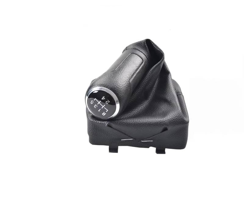 XDETGOK Schaltknäufe Kompatibel mit VW für Polo für 9N für 9N2 2002 2003 2004 2005 2006 2007 2008 2009 Schaltknauf Schalthebelmanschette Automontage(Black) von XDETGOK