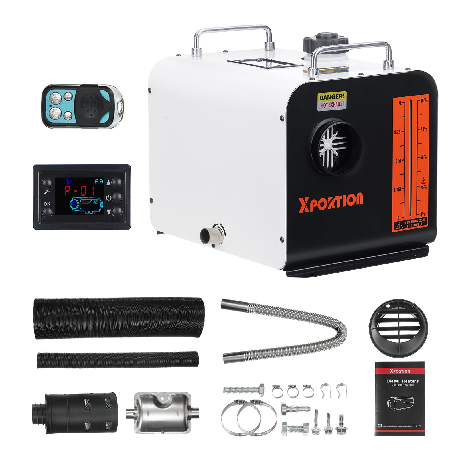 Diesel-Heizung 8.3KW, tragbare schwarze Diesel-Luftheizung 12V/24V/110V, All-in-One Diesel-Heizung mit Fernbedienung und LCD-Panel-Steuerung für Autos, LKWs, Wohnmobile und den Innenbereich Diesel-Heizung 8.3KW, tragbare schwarze Diesel-Luftheizung 12V/24V/110V, All-in-One Diesel-Heizung mit Fernbedienung und LCD-Panel-Steuerung für Autos, LKWs, Wohnmobile und den Innenbereich von XDOVET