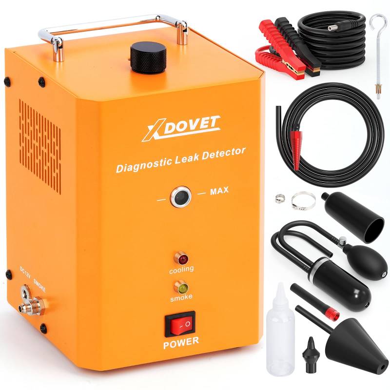 XDOVET Automatisches Rauchmaschine mit eingebauter Luftpumpe, Professioneller Rauchtester für Autos, Fahrzeug-Leckage-Diagnosetool für Tests von Vakuum-, Kraftstoff- und Anderen Fahrzeugsystemen von XDOVET