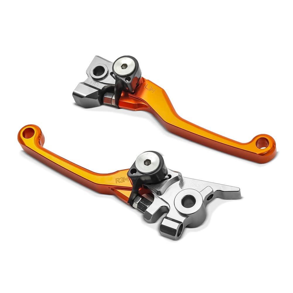 Set Bremshebel + Kupplungshebel für KTM EXC/-F SX/-F 14-21 Flex Klapphebel orange von XDURE