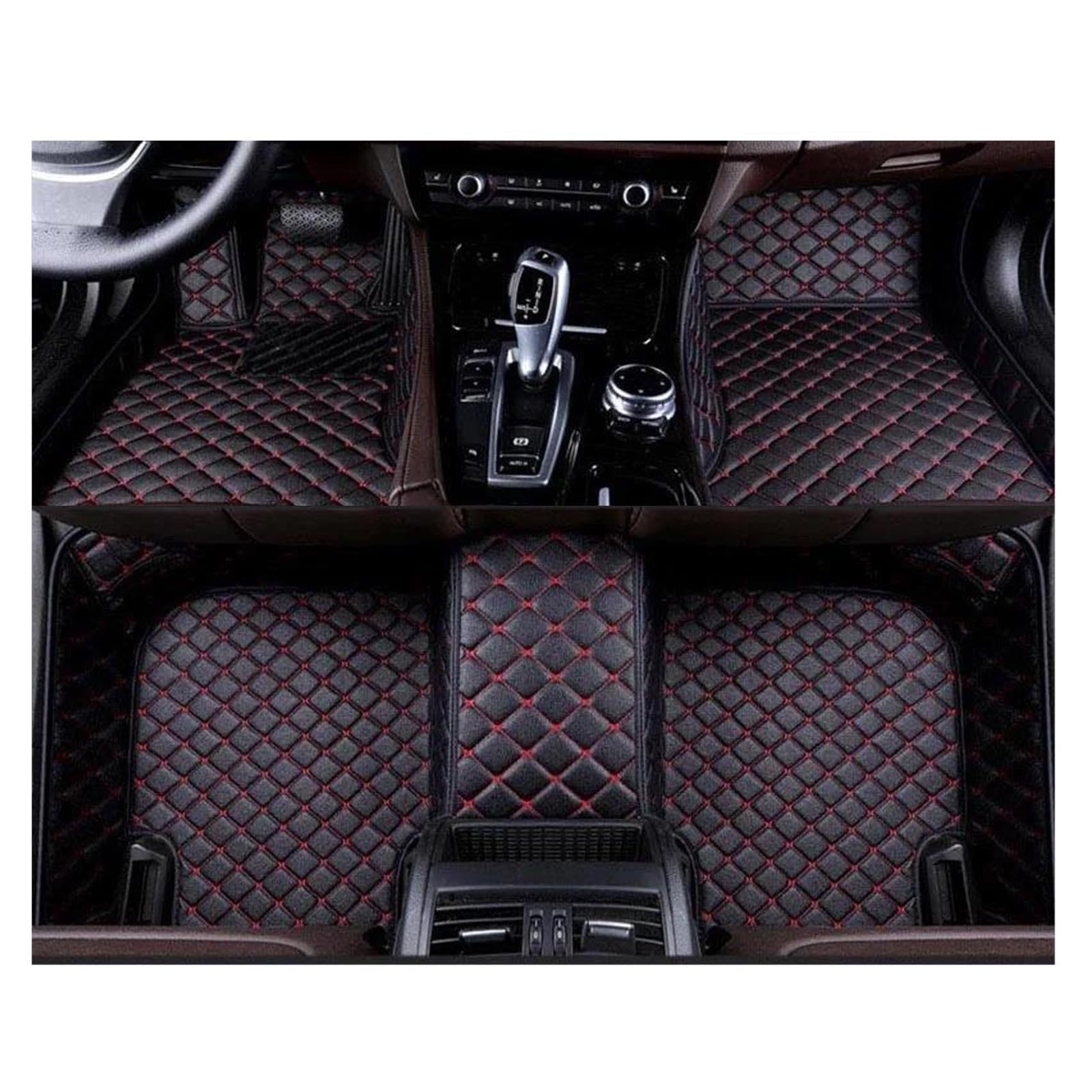 Autofußmatten LHD Für Lexus Für NX Für NX350 2014-2019 2020 2021 2022 2023 Auto Interior Styling Anti-fouling Fußmatten Autoteppiche(Black Red) von XDXLBGDGAN