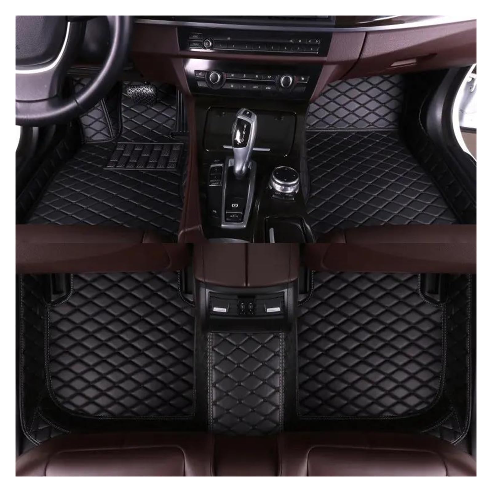 Autofußmatten LHD Für Peugeot 407 2004 2005 2006 2007 2008 Auto-Innenraum-Styling Auto-Komplettset Wasserdichtes Zubehör Autoteppiche(Full Black) von XDXLBGDGAN