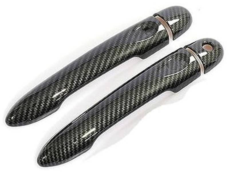 XEBRAD, for Renault, Clio IV Clio 4 Lutecia 2012–2019, glänzende Kohlefaser-Autotürgriffabdeckung 2013 2014 2015 Autotürgriffabdeckung(Black Carbon 1key 0 Button) von XEBRAD