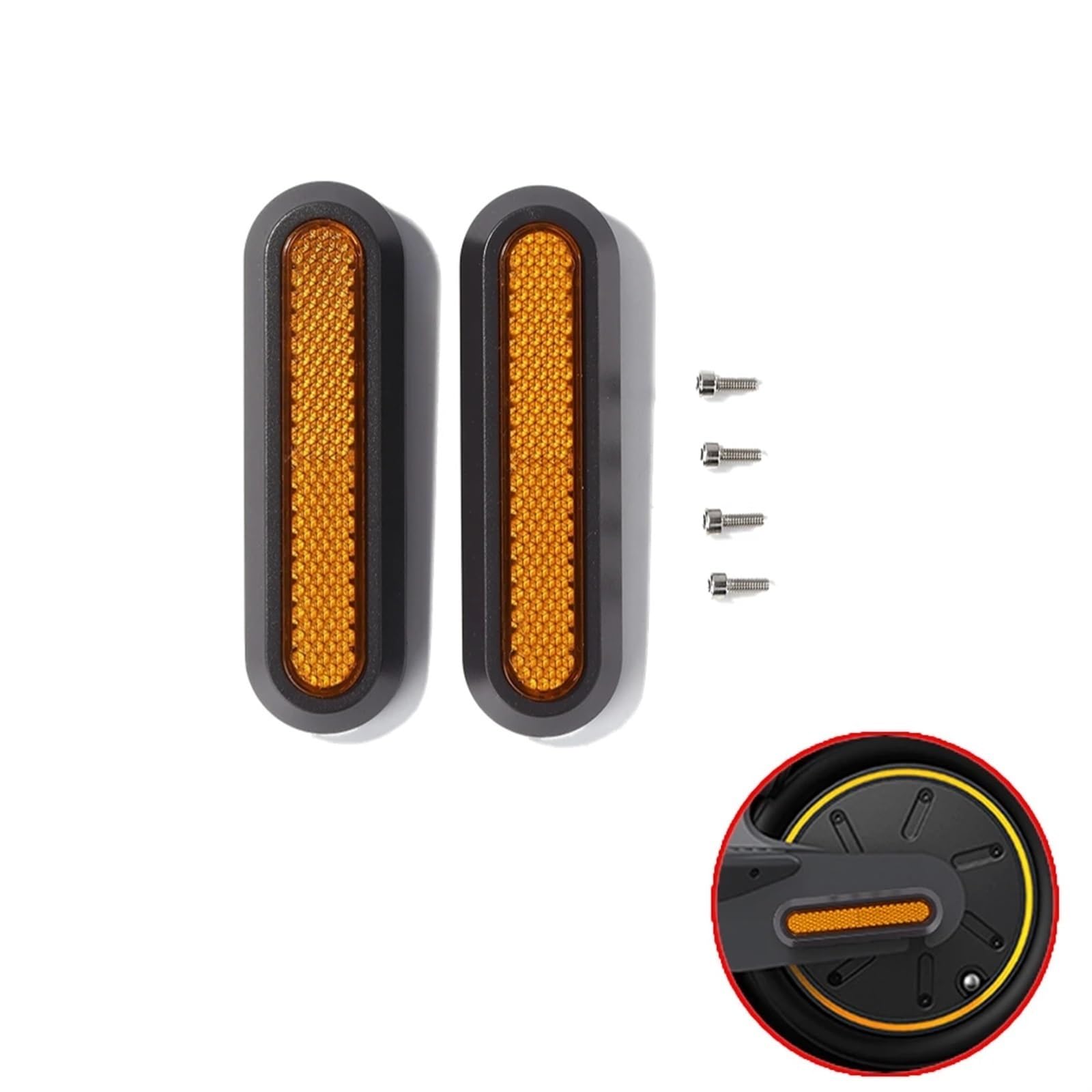 XEBRAD 1/2/4 Stück Radkappen-Schutzhüllen for nachtreflektierende Nachtaufkleber for Elektroroller, for Xiaomi, Mi M365 Pro 2 Reflektorschale für Elektroroller(2pcs Wheel Cover F) von XEBRAD