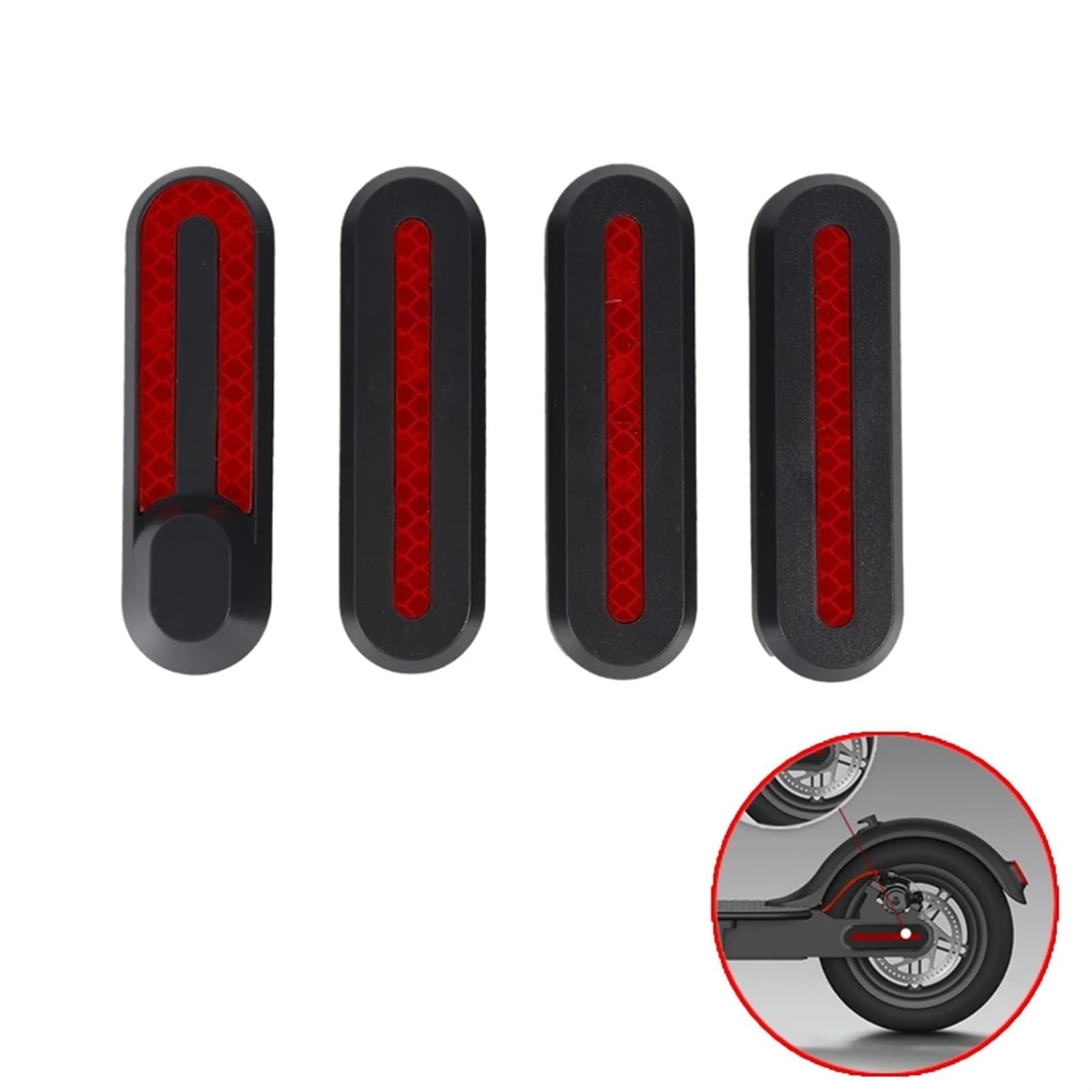 XEBRAD 1/2/4 Stück Radkappen-Schutzhüllen for nachtreflektierende Nachtaufkleber for Elektroroller, for Xiaomi, Mi M365 Pro 2 Reflektorschale für Elektroroller(4pcs Wheel Cover D) von XEBRAD