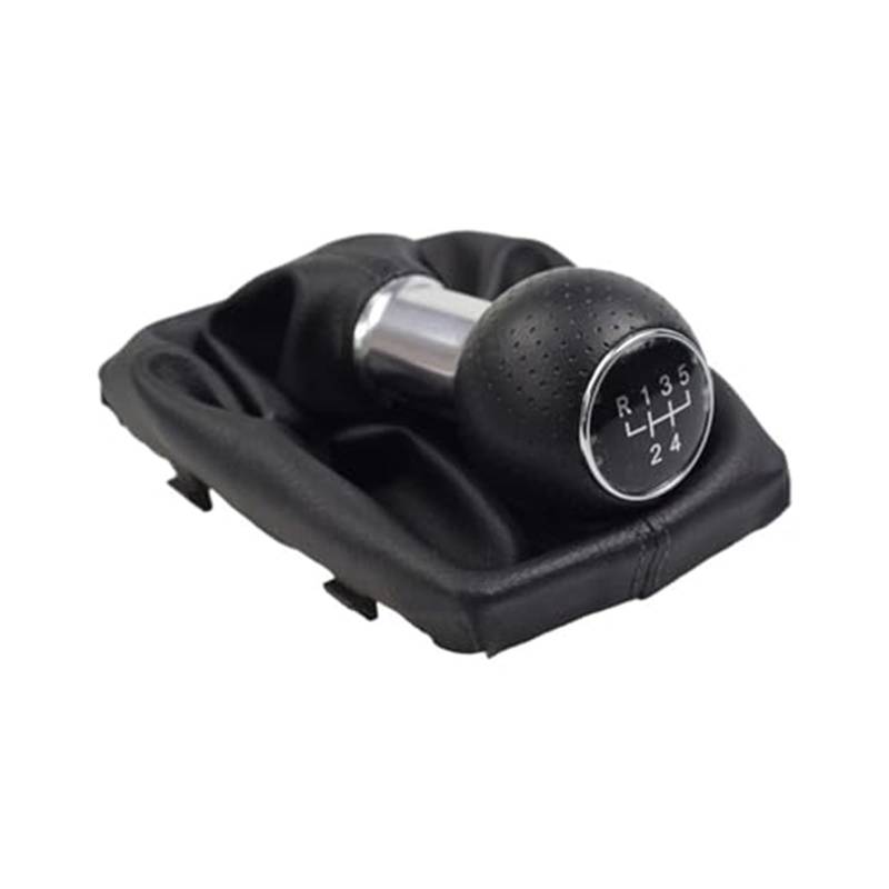 XEBRAD 12 mm 5/6-Gang-Schaltknauf-Stick-Kofferraumabdeckung, for A4 B6 B7 2000–2008, Hebel-Handball-Ledermanschette, Auto-Styling Schaltsackabdeckung fürs Auto(Black R5 Speed-Black) von XEBRAD