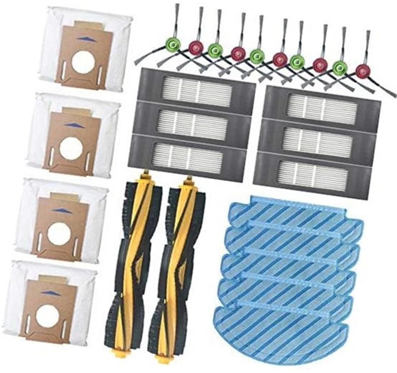 XEBRAD 27-teilig, for Ecovacs T8 T8 AIVI DX93 DDX96 Staubsaugerzubehör, 2 Walzenbürsten, 6 Filter, 5 Mopps, 4 Staubbeutel, 10 Seitenbürsten Staubsauger-Ersatzset XEBRAD 27-teilig, for Ecovacs T8 T8 AIVI DX93 DDX96 Staubsaugerzubehör, 2 Walzenbürsten, 6 Filter, 5 Mopps, 4 Staubbeutel, 10 Seitenbürsten Staubsauger-Ersatzset von XEBRAD