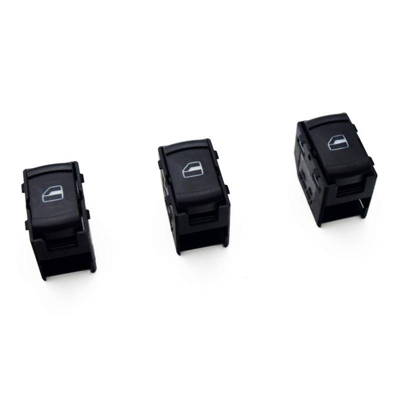 XEBRAD 3 x Einzel Passagier Fensterheber-Schalter Taste Electric Power Auto-Fenster-Lift Control Schalter Fit for VW Jetta Bora Golf MK4 Passat B5 1998 1999 2000-2004 3B0959855B Autofensterschalter von XEBRAD
