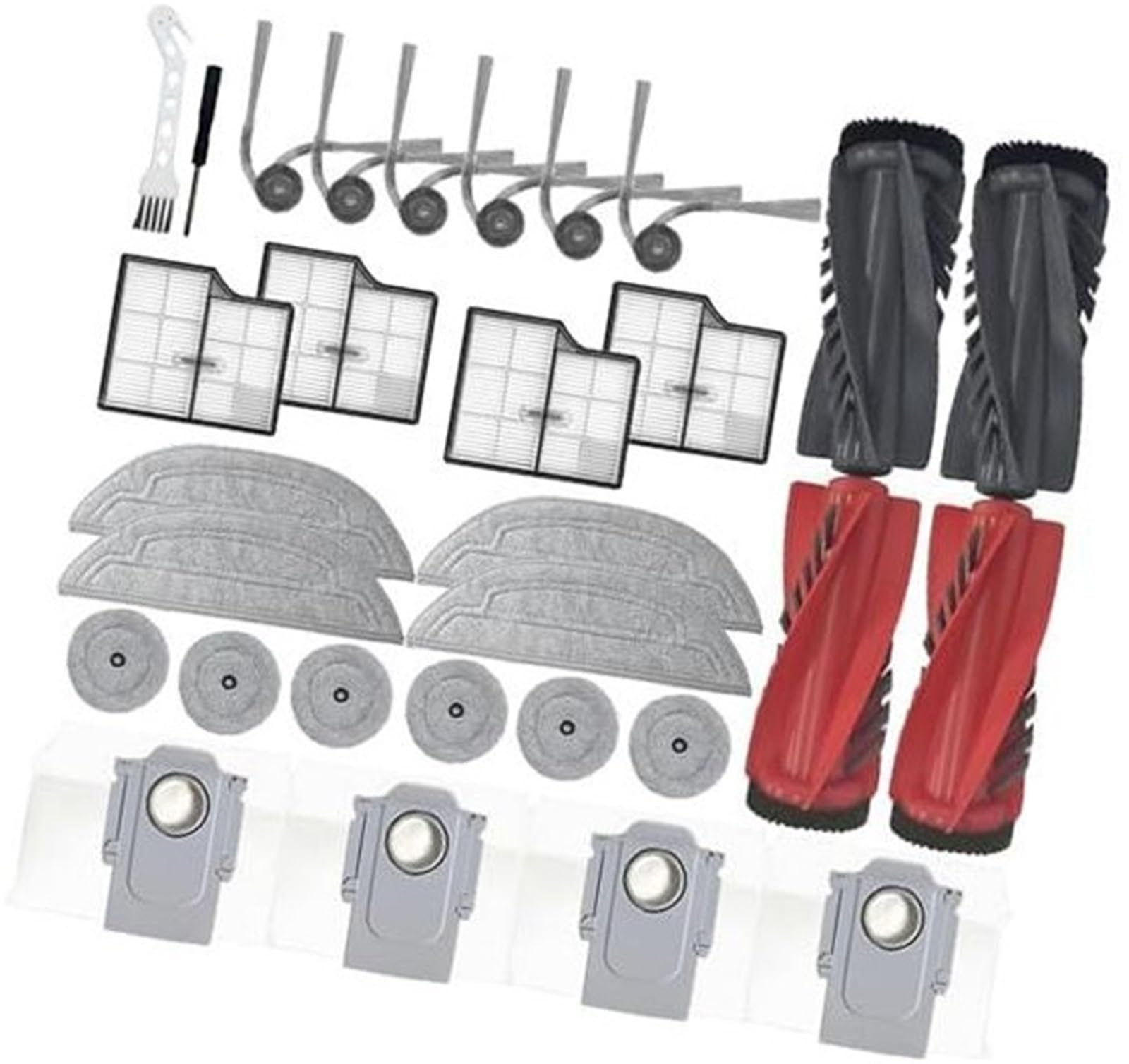 XEBRAD 30-teiliges Ersatzteilzubehör for Roborock, Saros 10 G30 Staubsauger, 2 Doppel-Hauptbürsten, 10 Wischpads, 4 HEPA-Filter, 4 Staubbeutel, 6 Seitenbürsten, 1 Reinigungsbürste, 1 Schraubendreher S XEBRAD 30-teiliges Ersatzteilzubehör for Roborock, Saros 10 G30 Staubsauger, 2 Doppel-Hauptbürsten, 10 Wischpads, 4 HEPA-Filter, 4 Staubbeutel, 6 Seitenbürsten, 1 Reinigungsbürste, 1 Schraubendreher S von XEBRAD