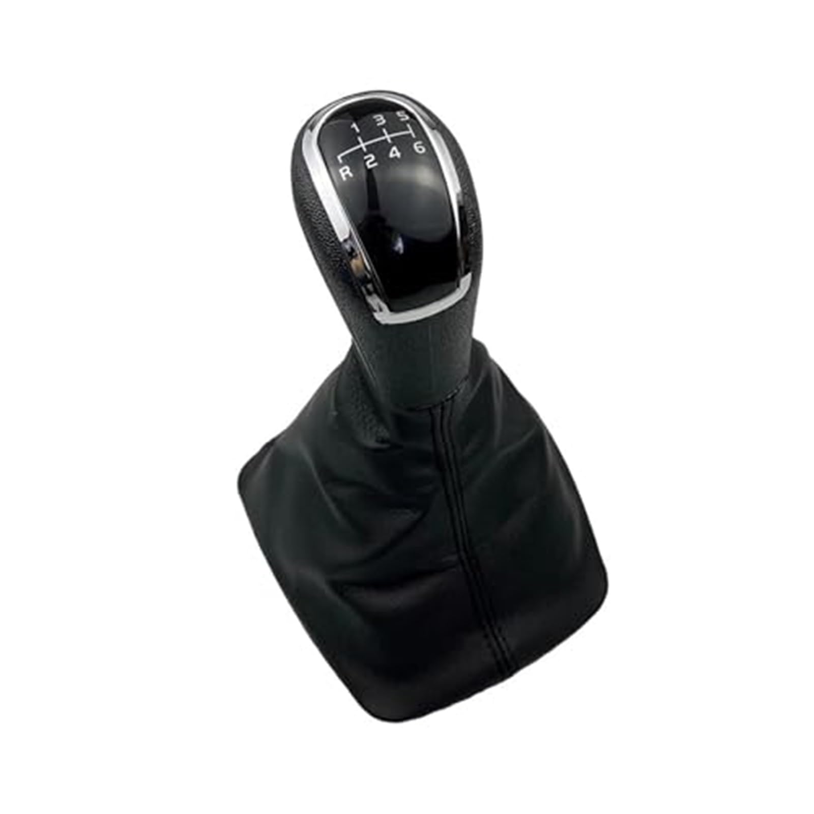 XEBRAD 5 6 Gang 12 mm Schaltknauf Gamasche Kofferraumabdeckung, for Skoda, for Octavia, A5 A6 2004–2012, manueller Hebel, Schalthebel, Griffstift Schaltsackabdeckung fürs Auto(Black 6 Speed Black) von XEBRAD