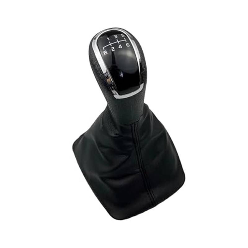 XEBRAD 5 6 Gang 12 mm Schaltknauf Gamasche Kofferraumabdeckung, for Skoda, for Octavia, A5 A6 2004–2012, manueller Hebel, Schalthebel, Griffstift Schaltsackabdeckung fürs Auto(Black 6 Speed Black) von XEBRAD