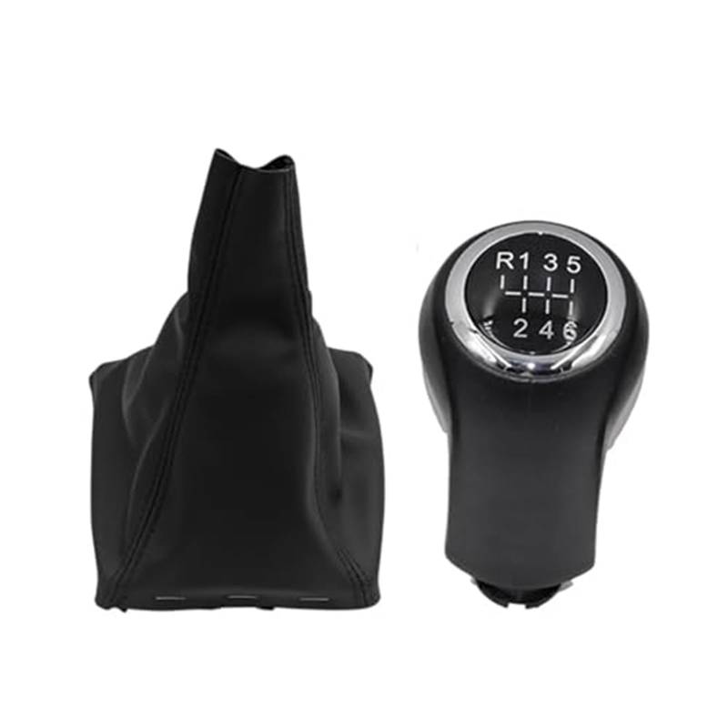 XEBRAD 5 6-Gang-Schaltknauf Gamasche Kofferraumhebel Schaltstiftgriff Handballabdeckung, for Opel, for Vauxhall, Zafira B 2005-2014 Schaltsackabdeckung fürs Auto(Black 6 Speed) von XEBRAD