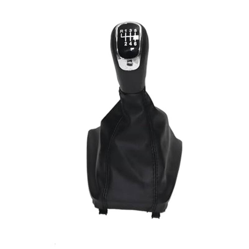 XEBRAD 5 6-Gang-Schaltknauf for manuelles Auto, Gamasche, Kofferraumabdeckung, for Skoda, for Superb II 2008–2012, Yeti 2009–2012 Schaltsackabdeckung fürs Auto(Black 6 Speed Set) von XEBRAD