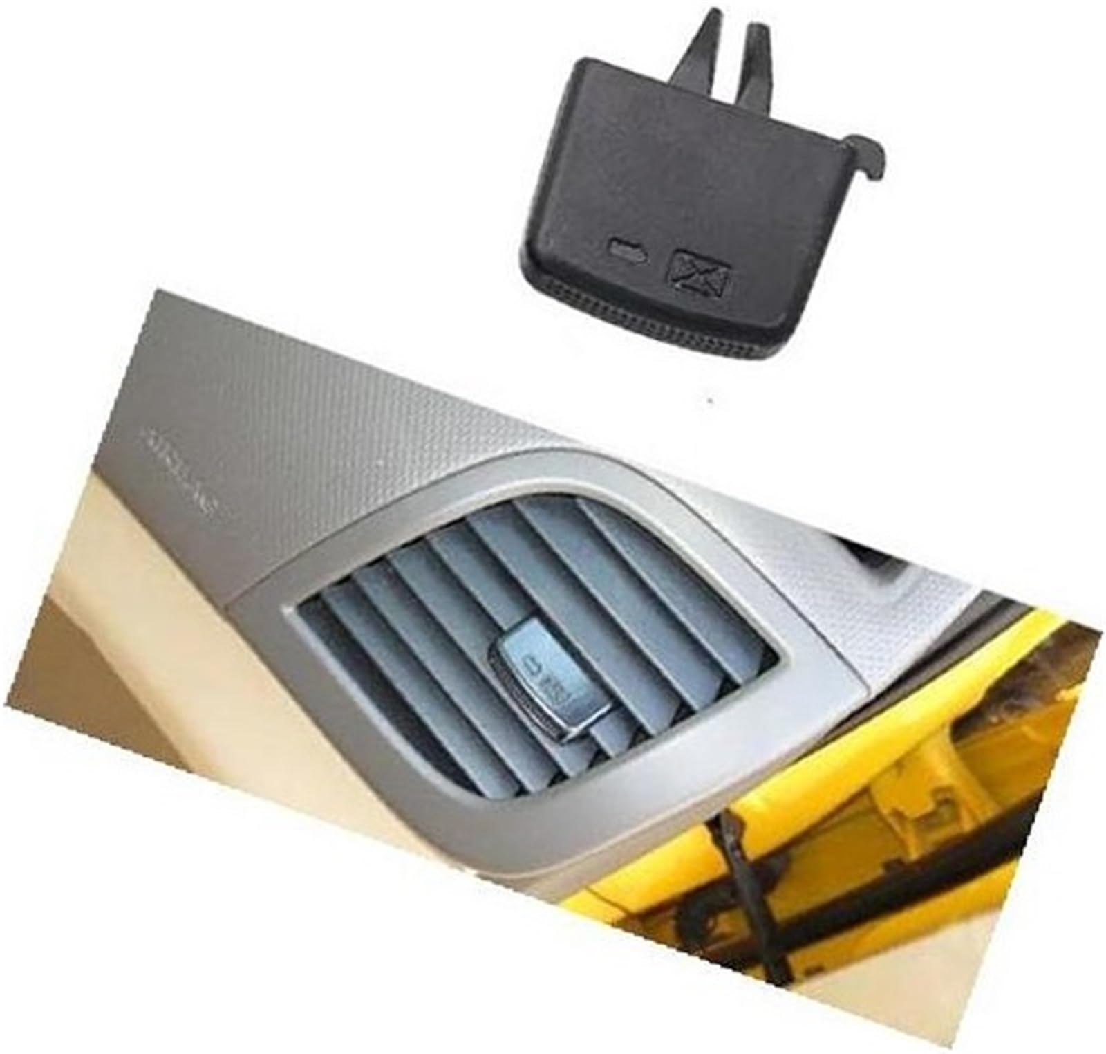 XEBRAD Armaturenbrett-Entlüftungs-Reparatursatz, Auslasslaschen-Clip, Entlüftungsgitter, Auto-Clip, for Hyundai, for Verna for Solaris 2010–2016 Auto-Lüftungsclip(Black NO.4) von XEBRAD