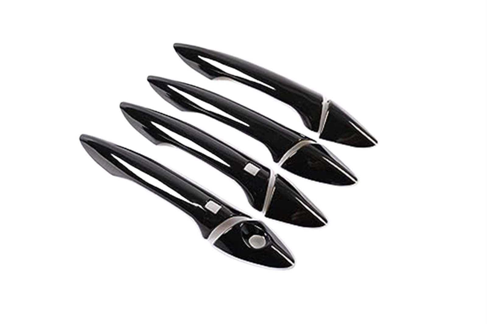 XEBRAD Aufkleber for die Zierleiste der Autotürgriffabdeckung in glänzendem Schwarzchrom, for Hyundai, for Elantra, 2012-2016, Styling-Zubehör Autotürgriffabdeckung(Black Black 2 Buttons) von XEBRAD
