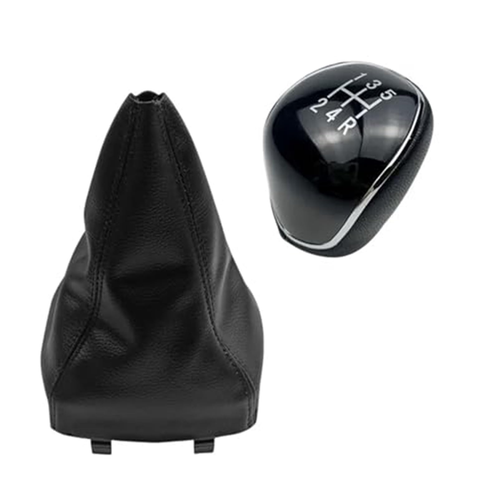 XEBRAD Auto-Schaltknauf-Gamaschenmanschettenabdeckung, for Ford, for Mondeo, 4 Mk4 IV 2007–2014, staubdichter Gehäusekragen Schaltsackabdeckung fürs Auto(Black Black 5 Speed 2pcs) von XEBRAD