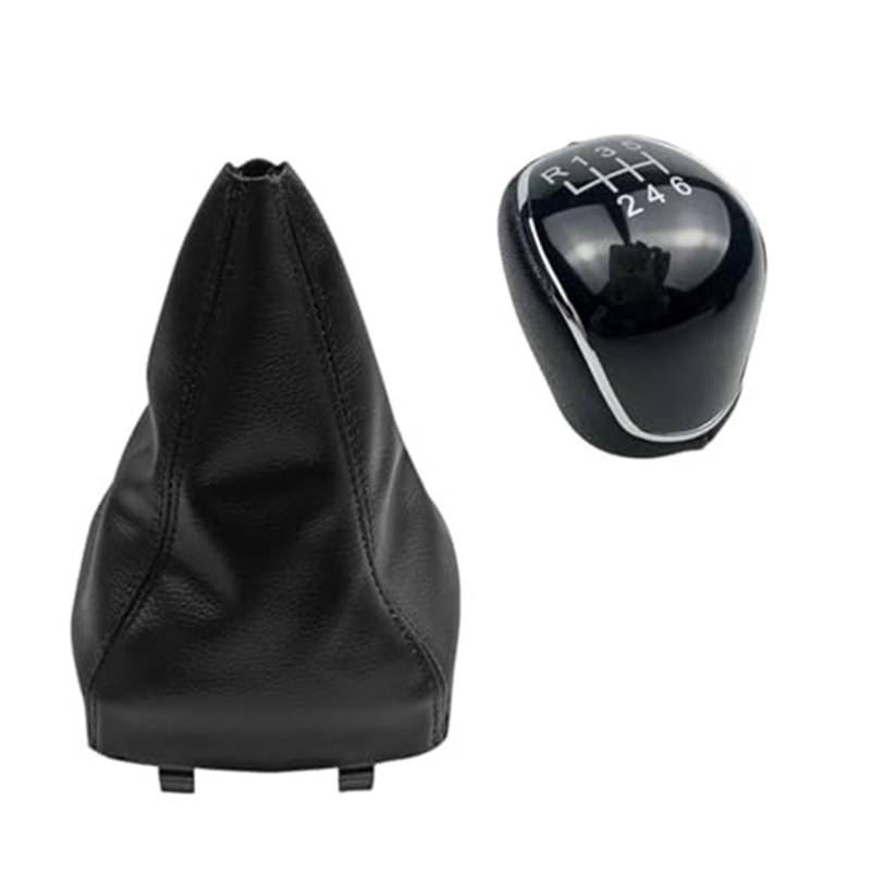 XEBRAD Auto-Schaltknauf-Gamaschenmanschettenabdeckung, for Ford, for Mondeo, 4 Mk4 IV 2007–2014, staubdichter Gehäusekragen Schaltsackabdeckung fürs Auto(Black Black 6 Speed 2pcs) von XEBRAD