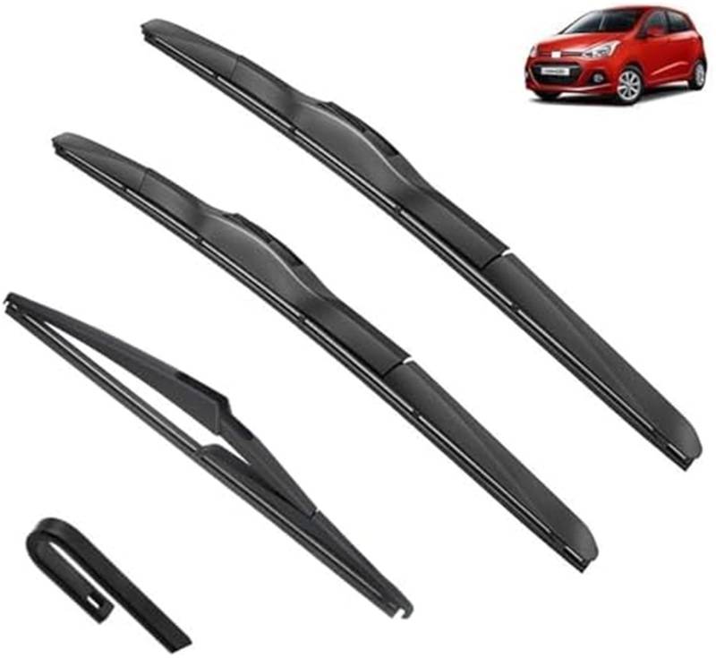 XEBRAD Auto-Wischerblatt, for Hyundai, i10 MK2 IA BA 2013-2022 Grand Windschutzscheibe Windschutzscheibe Fensterwascher Cutter Fit U Hakenarme 22"16"11" (Farbe: Vorne, Größe: LHD) Heckscheibenwischera von XEBRAD