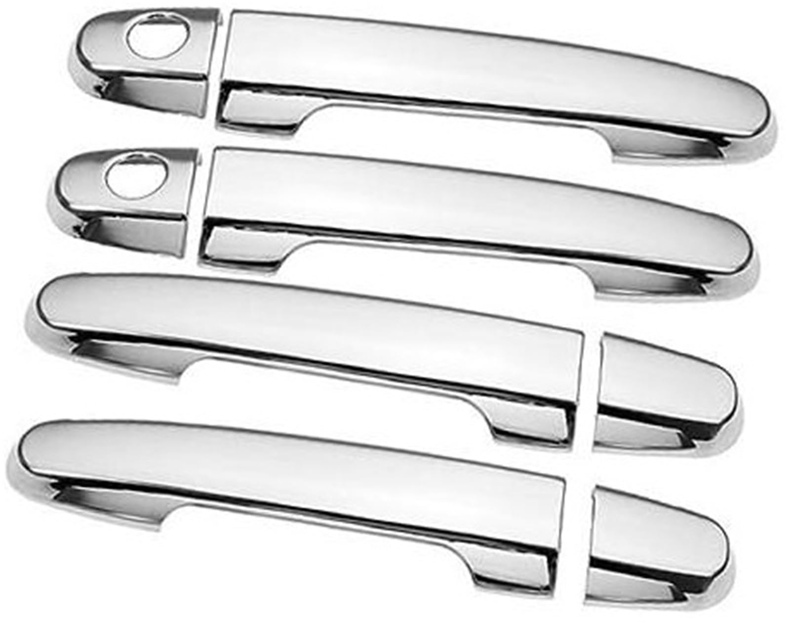 XEBRAD Chrom-Carbon-Faser-Autotürgriff-Abdeckungsschale, for Toyota, Hilux VIGO 2005–2014 Autotürgriffabdeckung(Silver 2 Keyhole) von XEBRAD