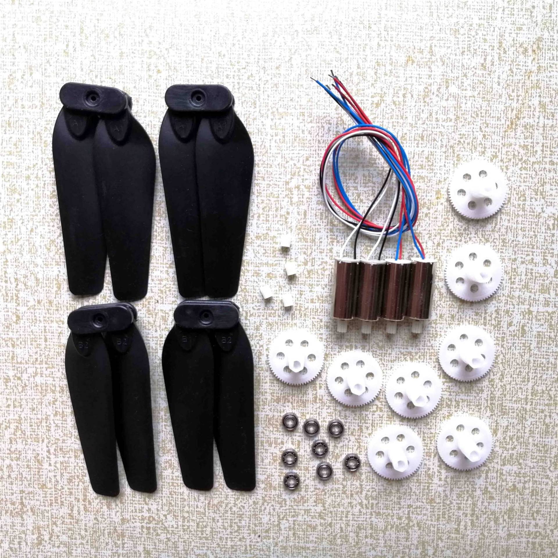 XEBRAD Faltbarer Propellerblatt-Motoren-Motorlager-Getriebesatz, for JD-20S JD-20 YH-19HW YH19HW Quadcopter RC-Drohne Bürstenlose Drohnenpropeller von XEBRAD