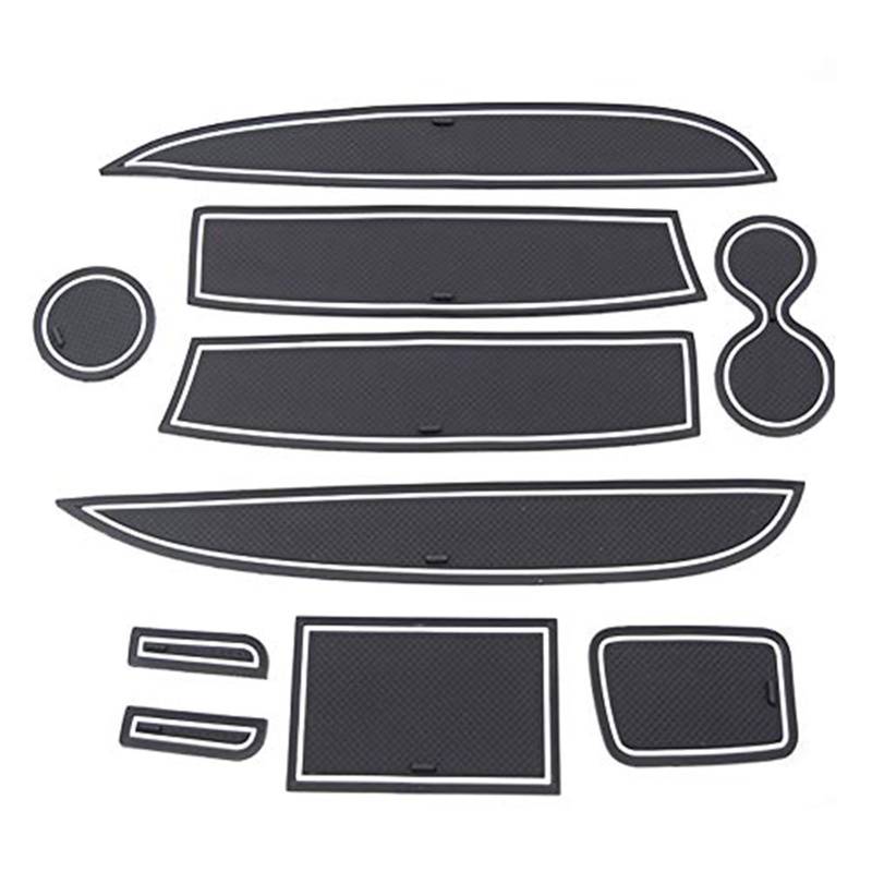 XEBRAD For Renua-lt, for Clio 4 (Rechtslenker) Auto-Antirutschmatten, Autotürschlitzmatten Armlehne Getränkehaltermatte Mittelkonsole Gummimatten, Clio 4 Zubehör, 10 Stück/Satz Anti-Rutsch-Matte für d von XEBRAD
