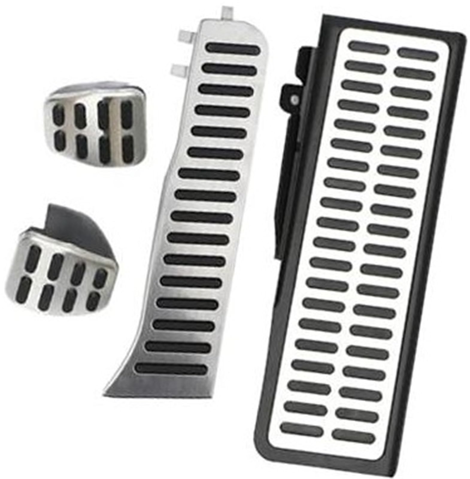XEBRAD LHD-Autopedale, for VW, for Tiguan, 2009–2016, Edelstahl, at MT, Bremspedalabdeckung, Restpedalpolster, Zubehör Auto-Pedalauflage-Abdeckung(Black MT with Rest Pedal) von XEBRAD