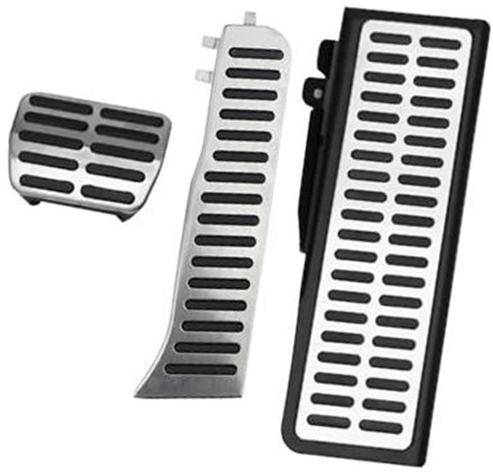 XEBRAD LHD-Autopedale, for VW, for Tiguan, 2009–2016, Edelstahl, at MT, Bremspedalabdeckung, Restpedalpolster, Zubehör Auto-Pedalauflage-Abdeckung(Black at with Rest Pedal) von XEBRAD