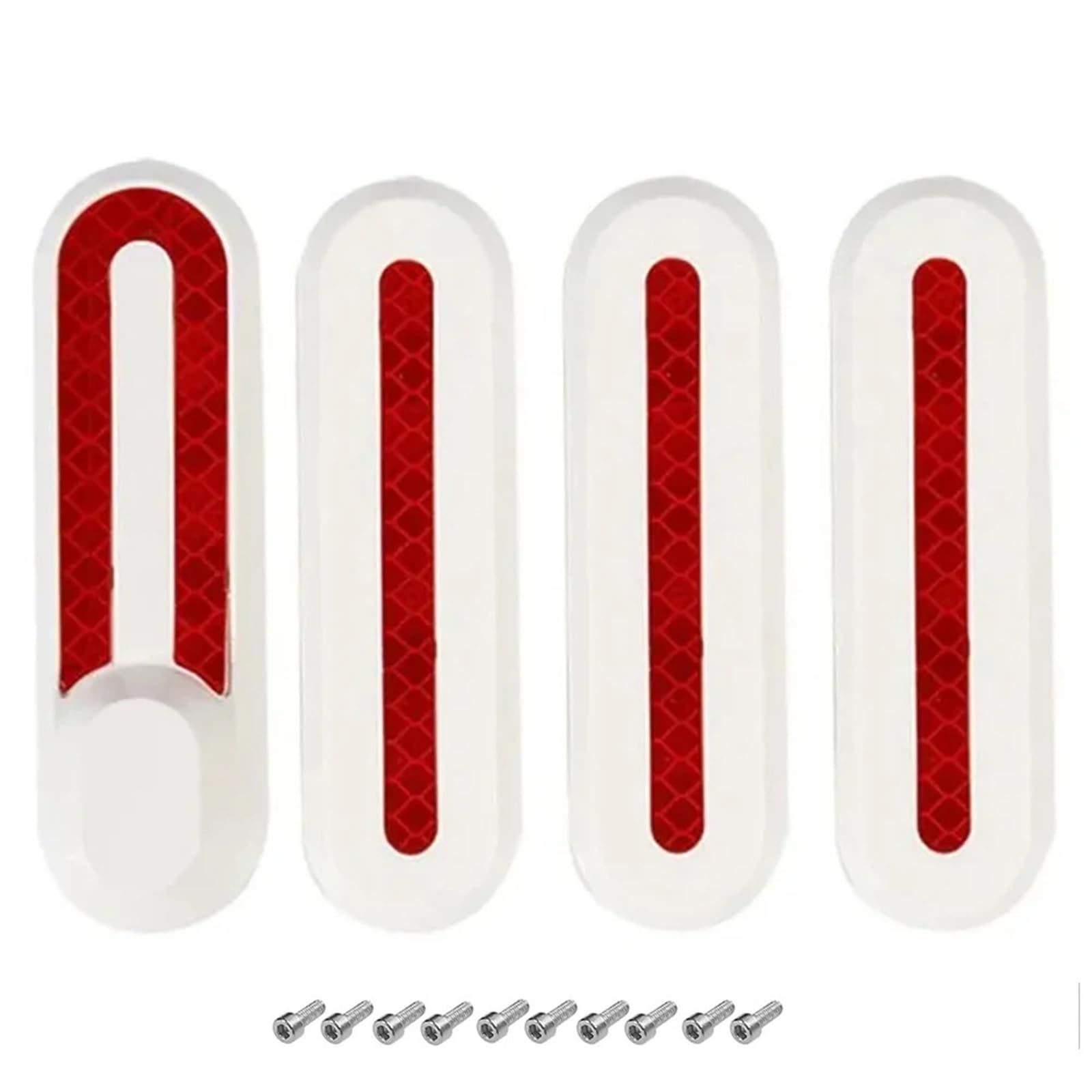 XEBRAD Radkappen-Schutzschale, reflektierend, for Xiaomi, M365 Pro 2 1S Elektroroller, vordere und hintere Radkappe, Sicherheits-Nachtreflektor-Aufkleber Reflektorschale für Elektroroller(White-red-4p XEBRAD Radkappen-Schutzschale, reflektierend, for Xiaomi, M365 Pro 2 1S Elektroroller, vordere und hintere Radkappe, Sicherheits-Nachtreflektor-Aufkleber Reflektorschale für Elektroroller(White-red-4p von XEBRAD