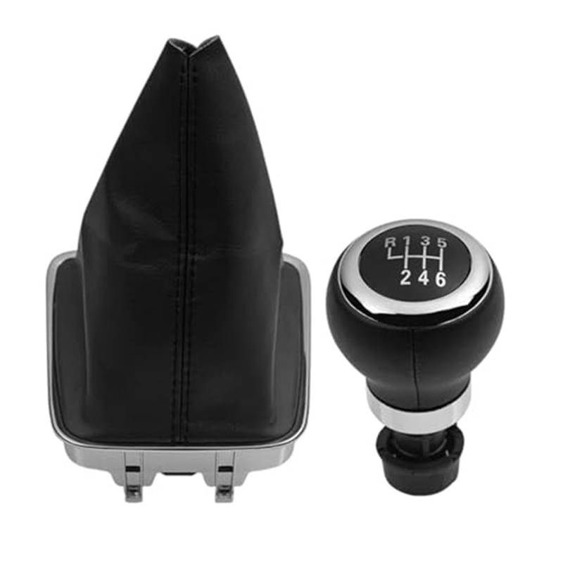 XEBRAD Schaltknauf, Schaltknauf, Gamasche, Kofferraumabdeckung, for VW, for Tiguan, 5N 2007–2011, Auto-Innenteile Schaltsackabdeckung fürs Auto(Black 6 Speed) von XEBRAD